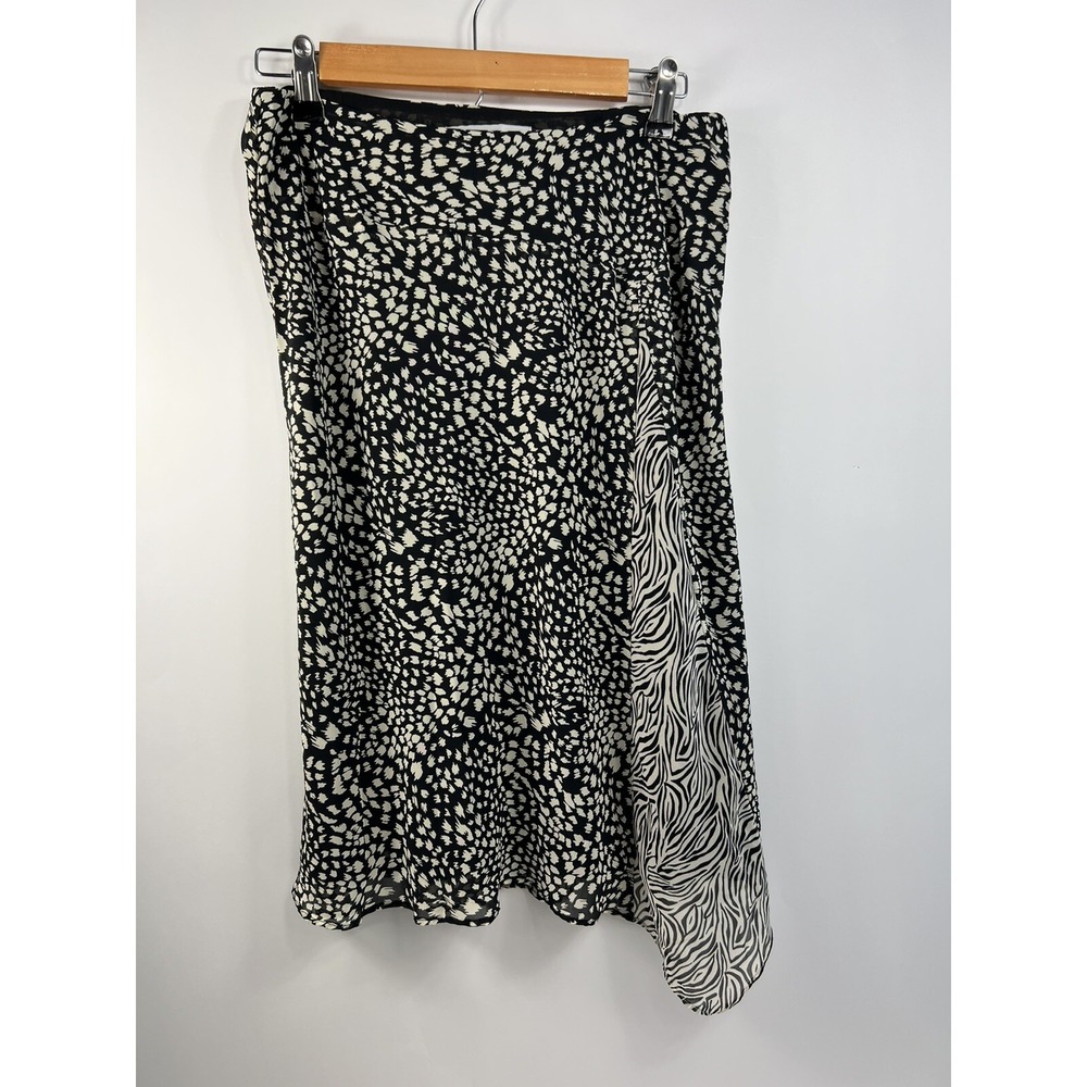 Nine & Company Skirt Women's Size 8 Brown/White Print A Line Yoke Pointed Front